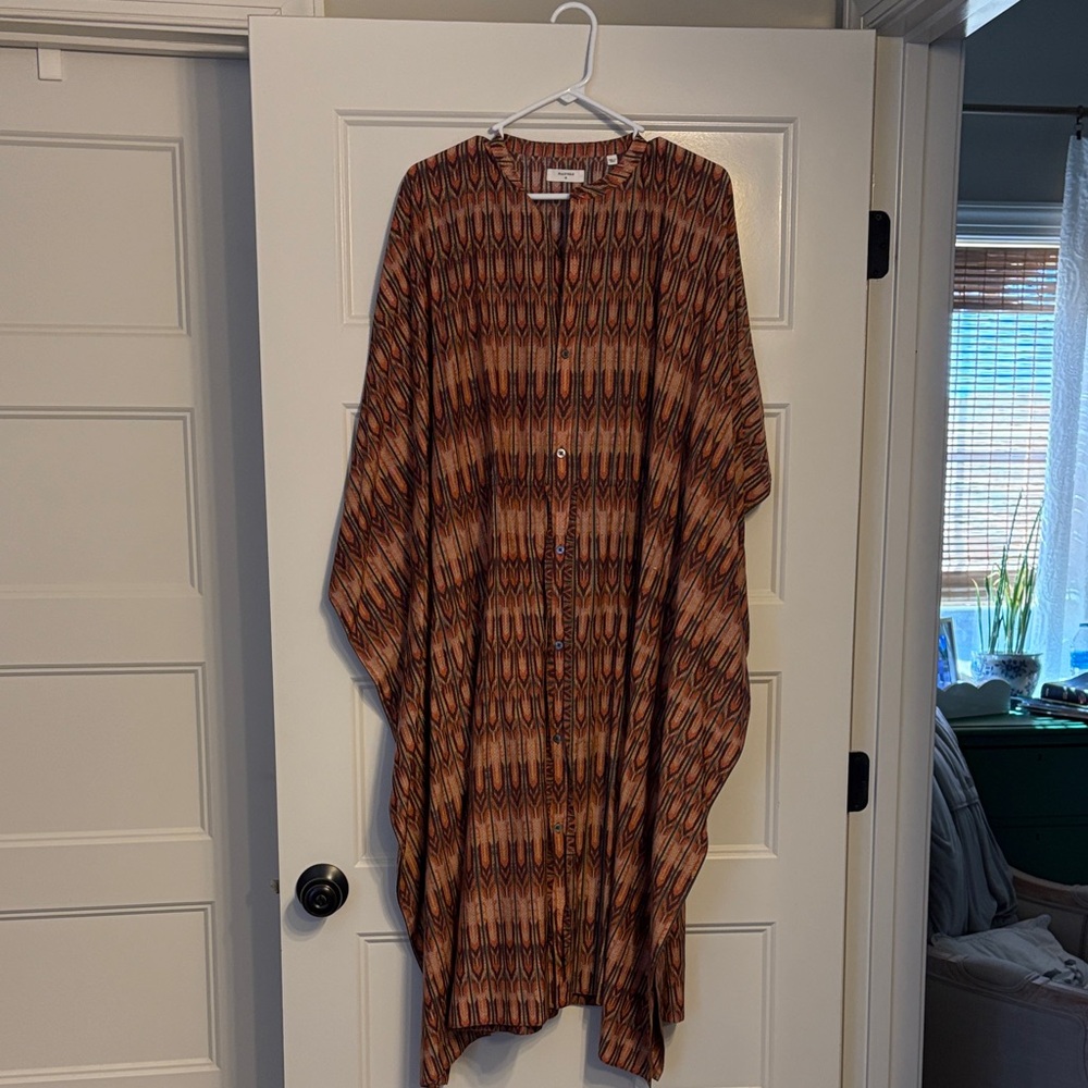 Billy Reid Geometric Brown Kaftan